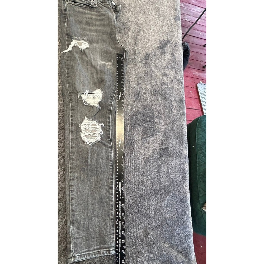 Levis 721 High Rise Skinny Jeans Womens 29 Distressed Faded Black Denim Pants